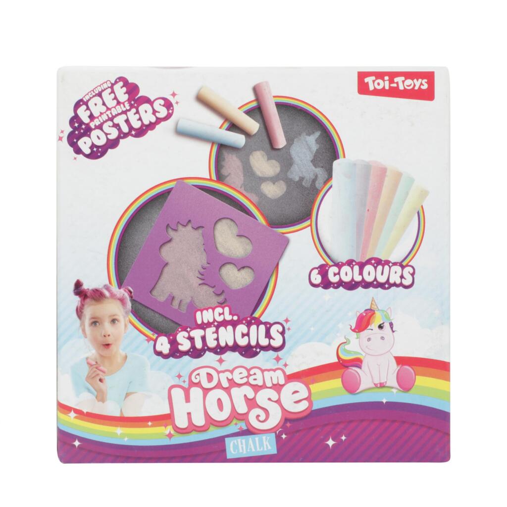 Dream Horse Sidewalk Chalk Unicornio con plantillas, 10dlg.