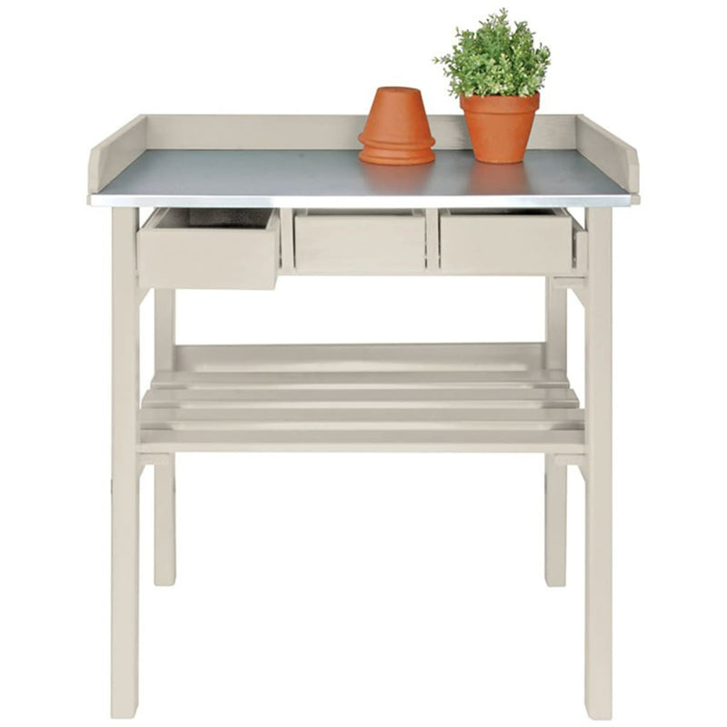 Esschert Design Tavolo da lavoro da giardino Esschert Design con cassetti (bianco) CF29W