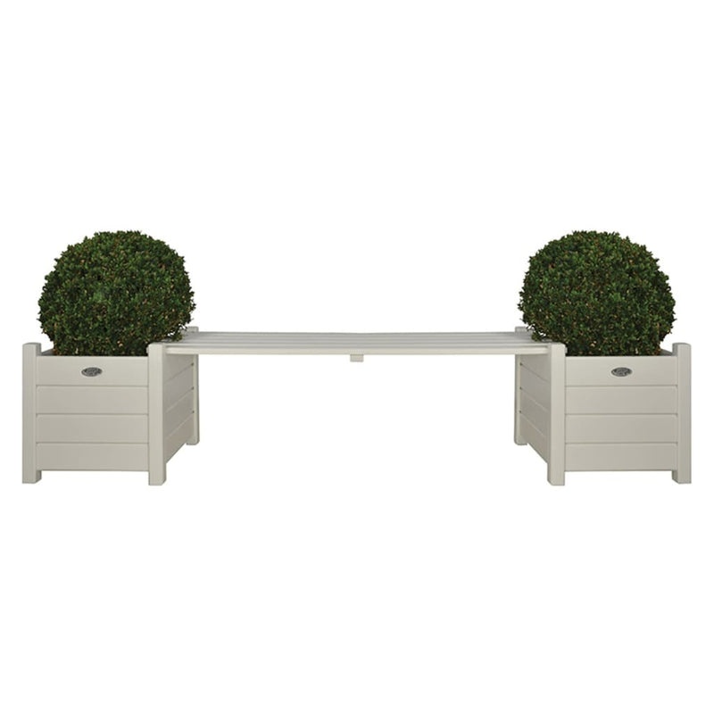 Esschert design bank met plantenbak wit cf33w