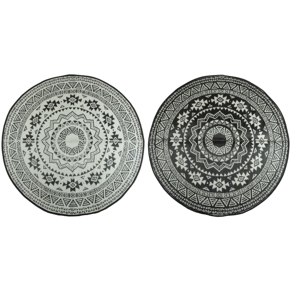 Design ESSCHERT ESSCHERT Design Alfombra al aire libre 180 cm OC18 en blanco y negro