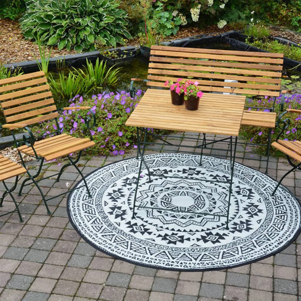 Design ESSCHERT ESSCHERT Design Alfombra al aire libre 180 cm OC18 en blanco y negro