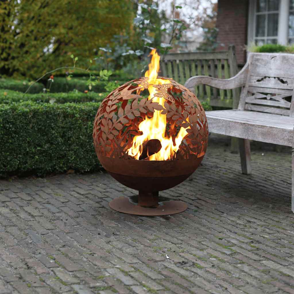 ESSCHERT Design ESSchert Design Fire Korf Láser Corte Flores Rust -Coled FF294