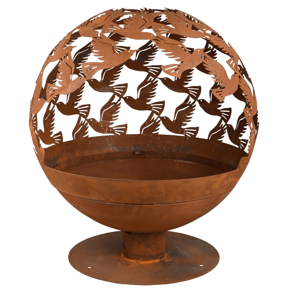 Diseño de esschert esschert diseño chimenea láser cortes de pájaros óxido