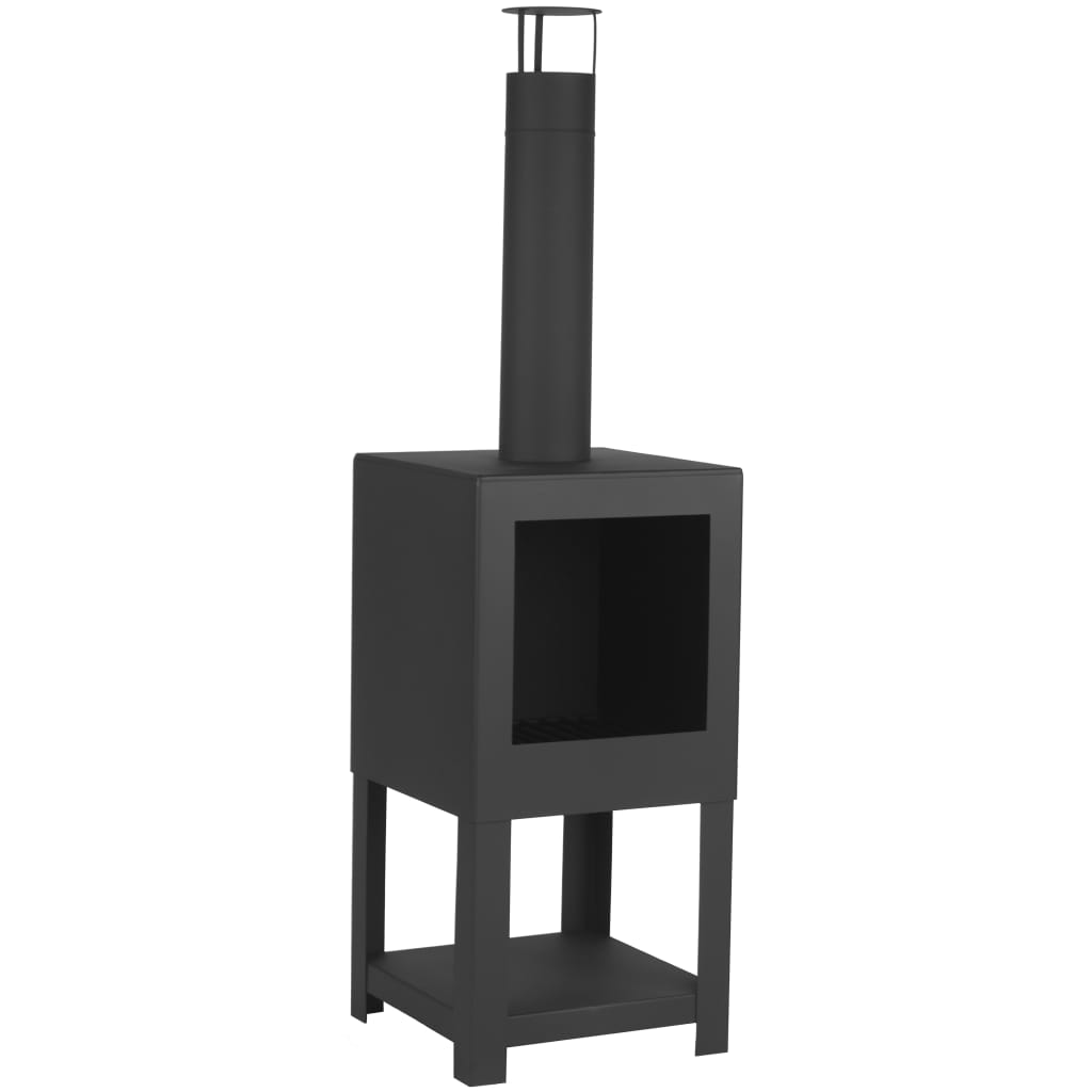 Design ESSCHERT CHIMEPLACIÓN DE JARDÍN DESED ESCHERT con almacenamiento de madera Negro FF410