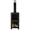 Design ESSCHERT CHIMEPLACIÓN DE JARDÍN DESED ESCHERT con almacenamiento de madera Negro FF410