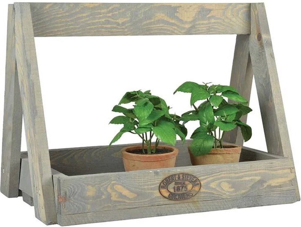 Design ESSCHERT ESSCHERT Design Rack de plantas de madera 29x39.2x28.9 cm de gris