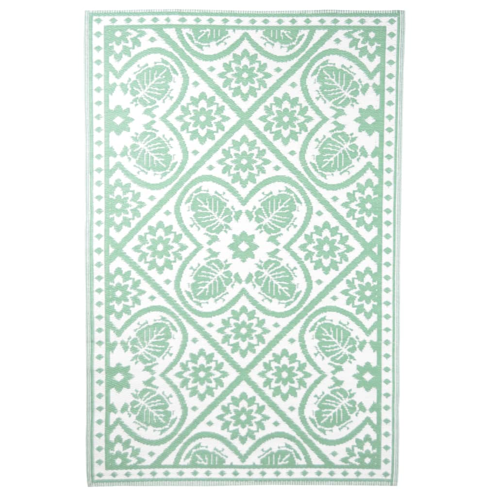 Esschert Design Esschert Design tappeto all'aperto 182x122 cm verde e bianco