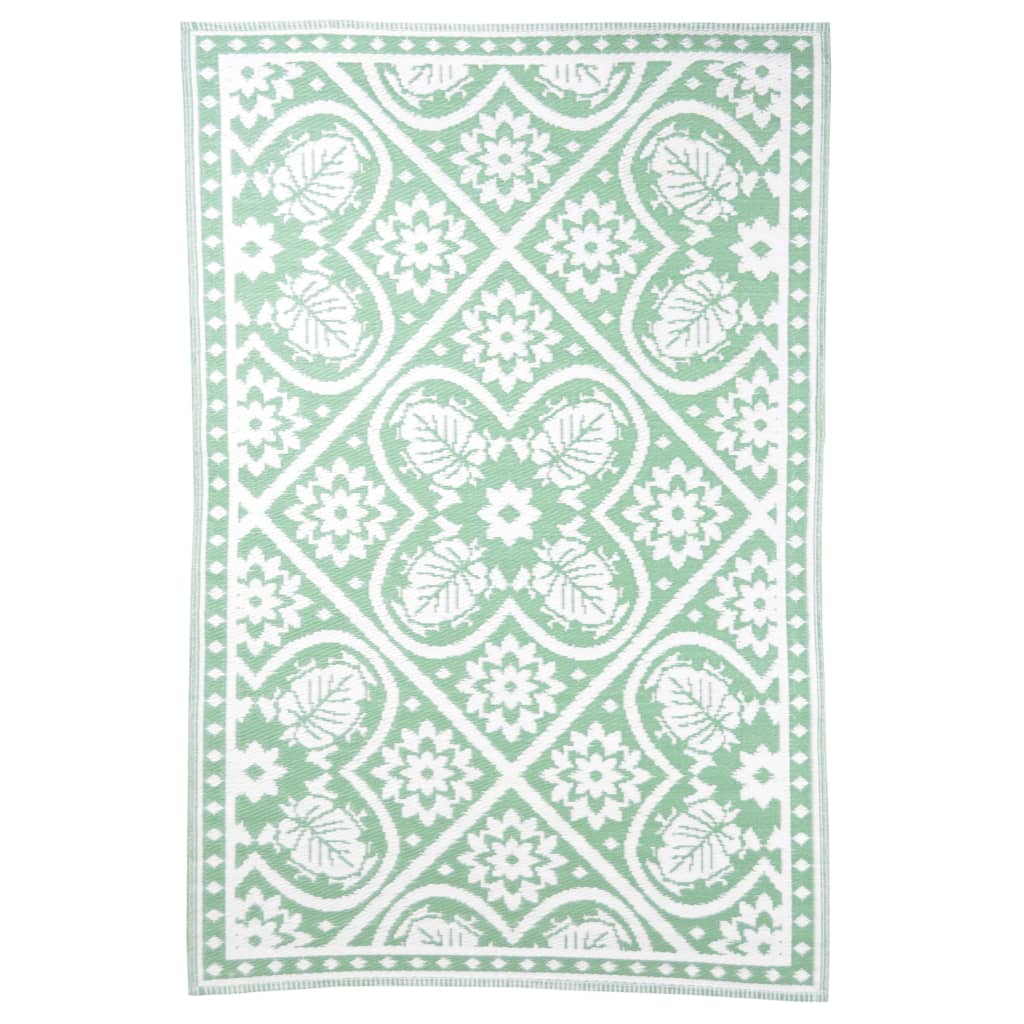 Esschert Design Esschert Design tappeto all'aperto 182x122 cm verde e bianco