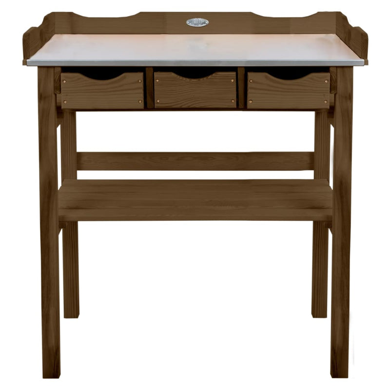 Esschert design oppottafel met lades bruin
