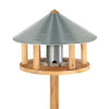 ESSCHERT Design ESSchert Design House de alimentación de aves con silo y alrededor del techo de zinc