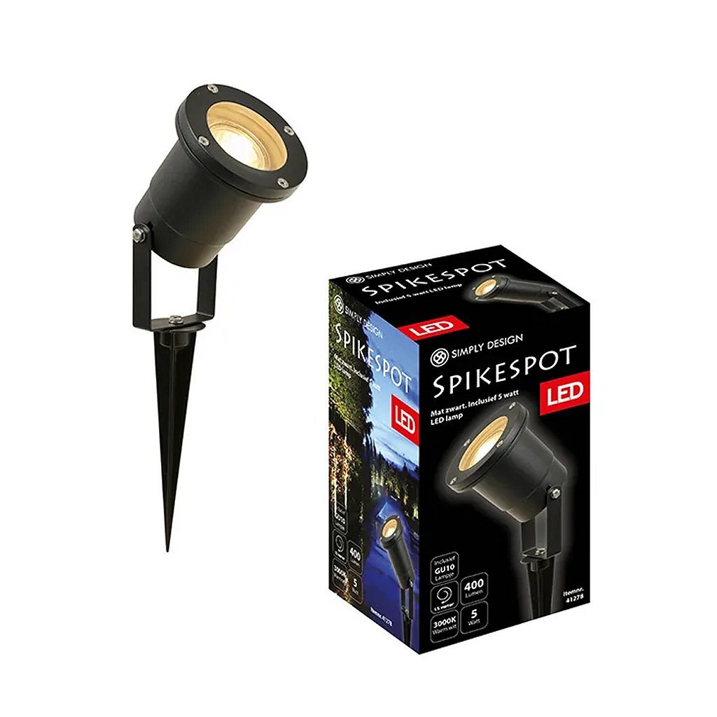 Simplemente diseñe simplemente diseñar led spikespot gu10 5w 3000k black metal