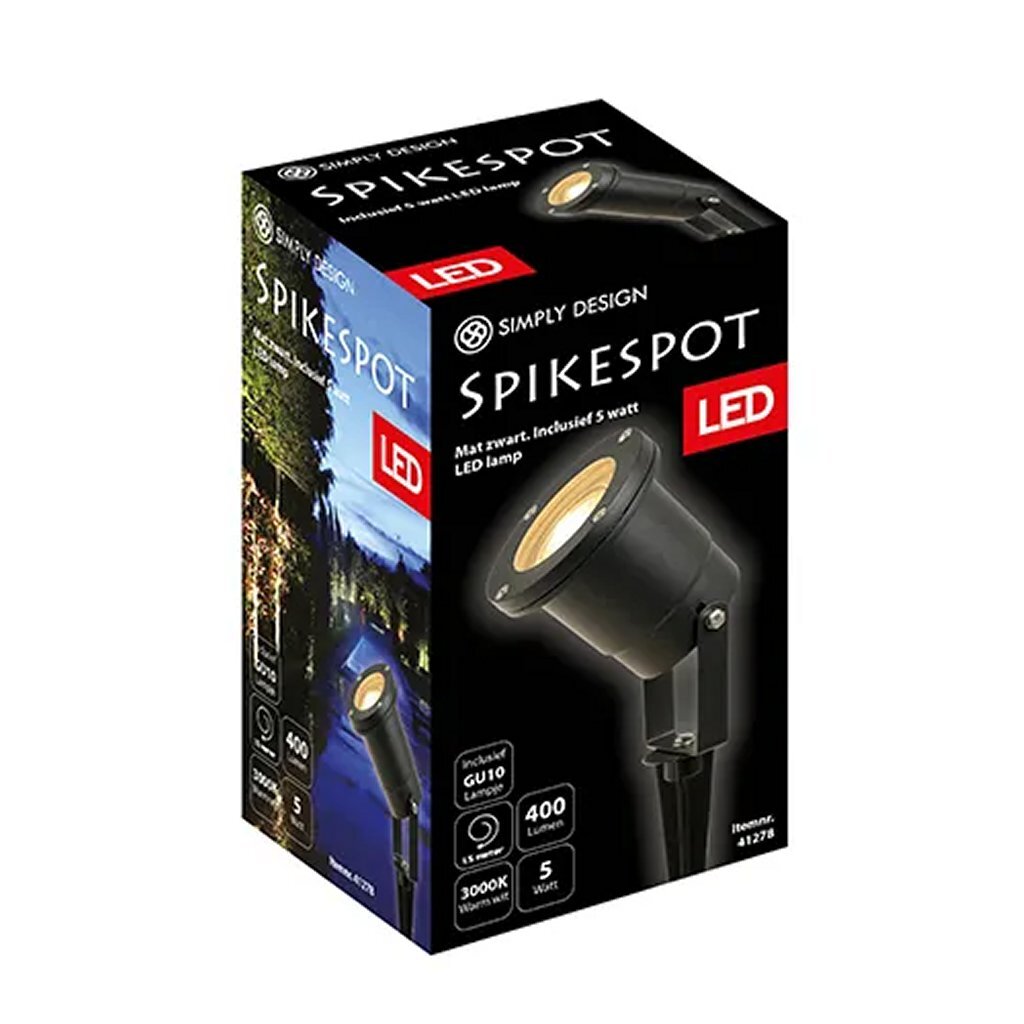 Simplemente diseñe simplemente diseñar led spikespot gu10 5w 3000k black metal