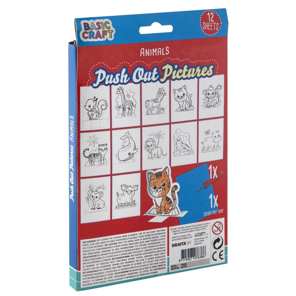 Basic Craft Basic Craft PushOut Prikkaart Dieren