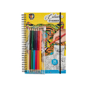 Colori sul libro da colorare di numeri con matite colorate. - afbeelding 1