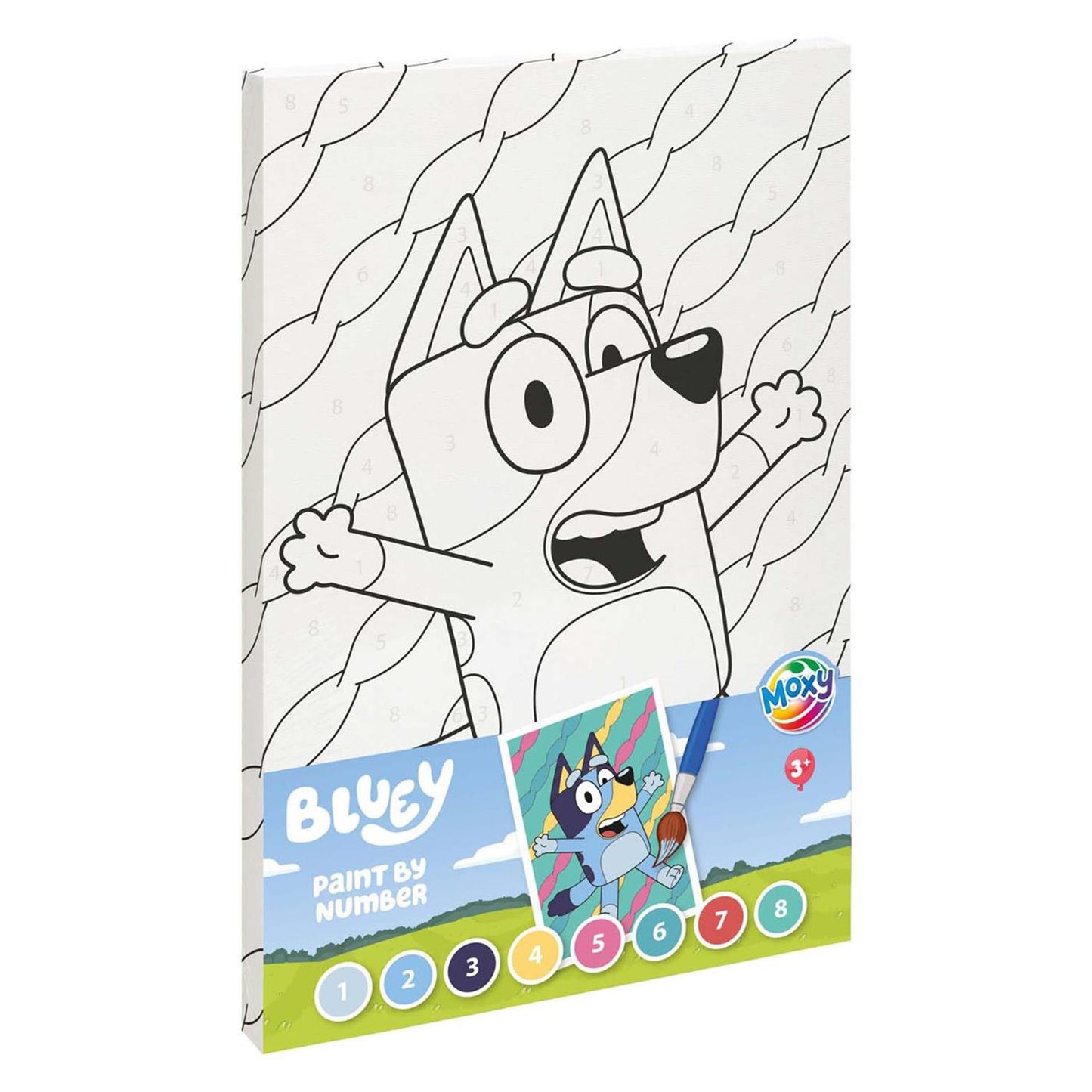 Dipinto Moxy bluey su tela numerica