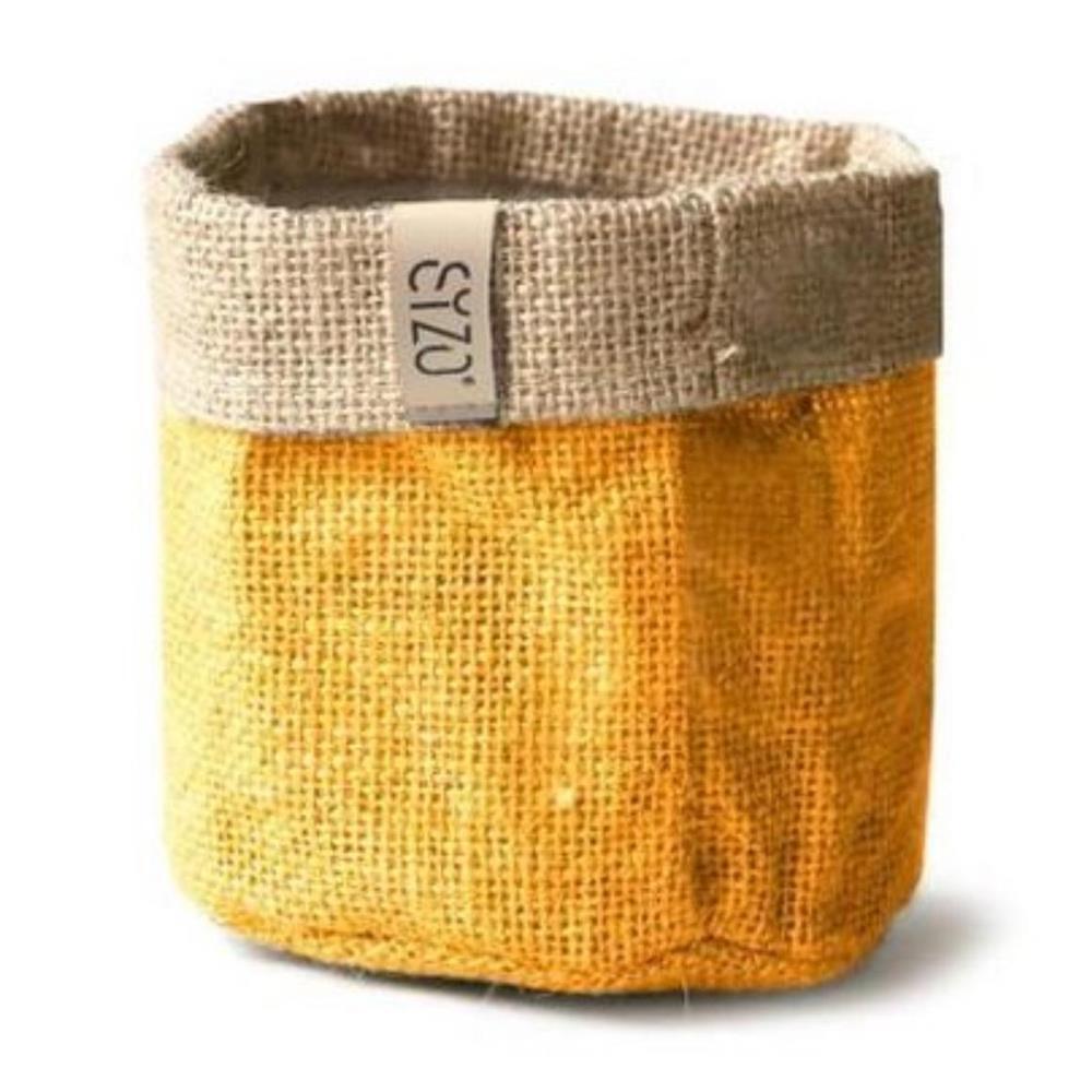 SIZO SIZO Bolsa de planta impermeable de yute de 30 cm de mostaza amarillo