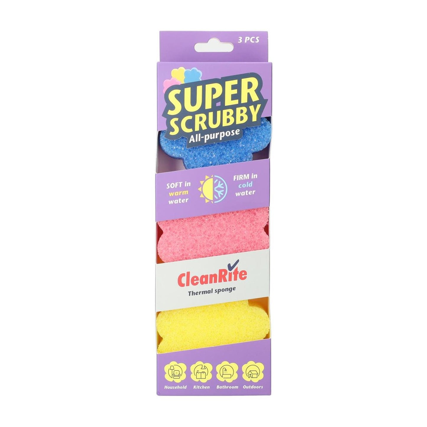 Cleanrite Cleanrite Scrub Sponge 3 pezzi