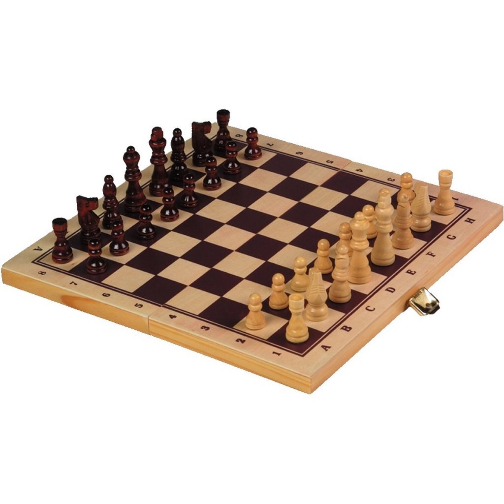 Cassetta in legno di scacchi e backgammon a lungo termine 30x16x4 cm