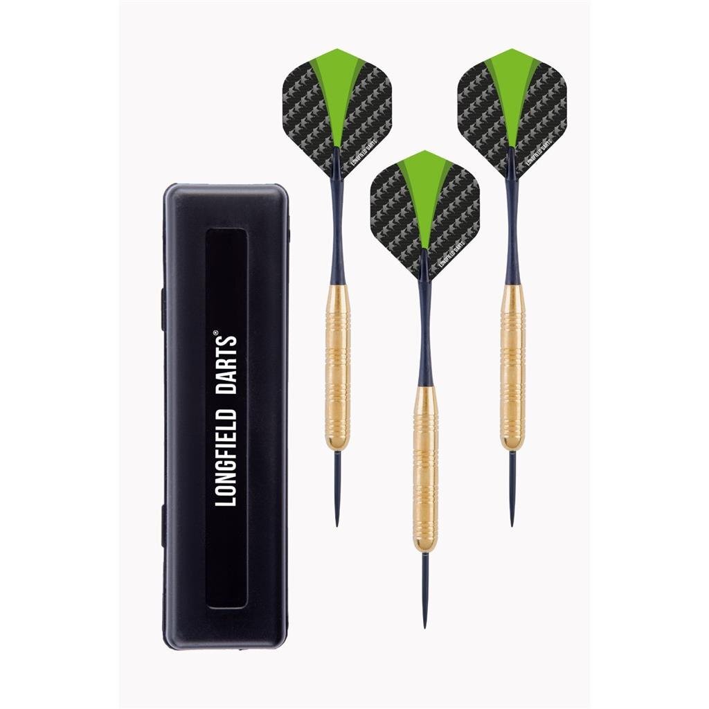 Longfield Darts Steeltip Dartspijl Conjunto de 22 gramos de oro de oro 3 piezas