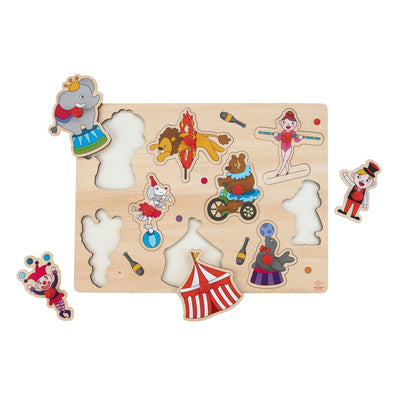 Puzzle con bottoni in legno Engelhart Circo 9 pezzi