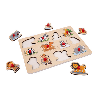 Puzzle de animales del zoológico - 12 piezas
