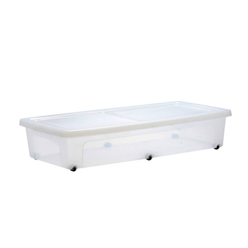 Iris Bin de almacenamiento de Iris con ruedas 38L 40x80x15 cm blanco transparente