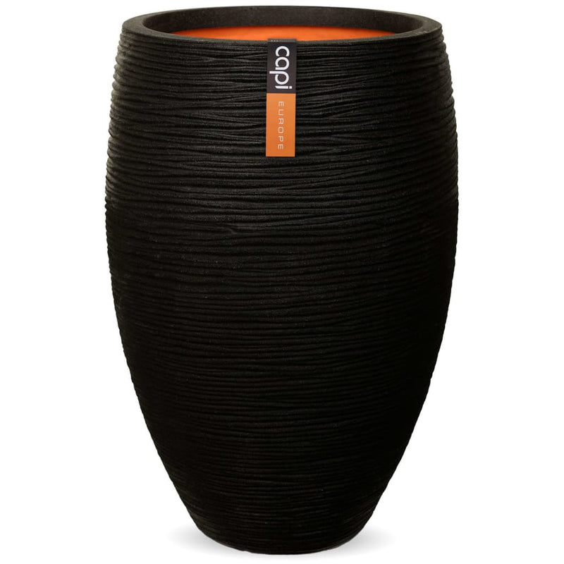 Capi Capi Flowerpot Nature Rib Elegant Deluxe 40x60 CM Black KBLR1131
