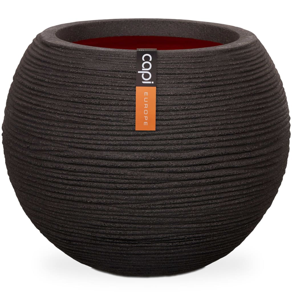 Capi capi maceta natural costilla esférica 62x48 cm negro KBLR271