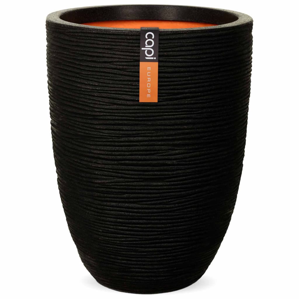 Capi Capi Flowerpot Nature Rib Elegant Low 46x58 CM Negro PKBLR783
