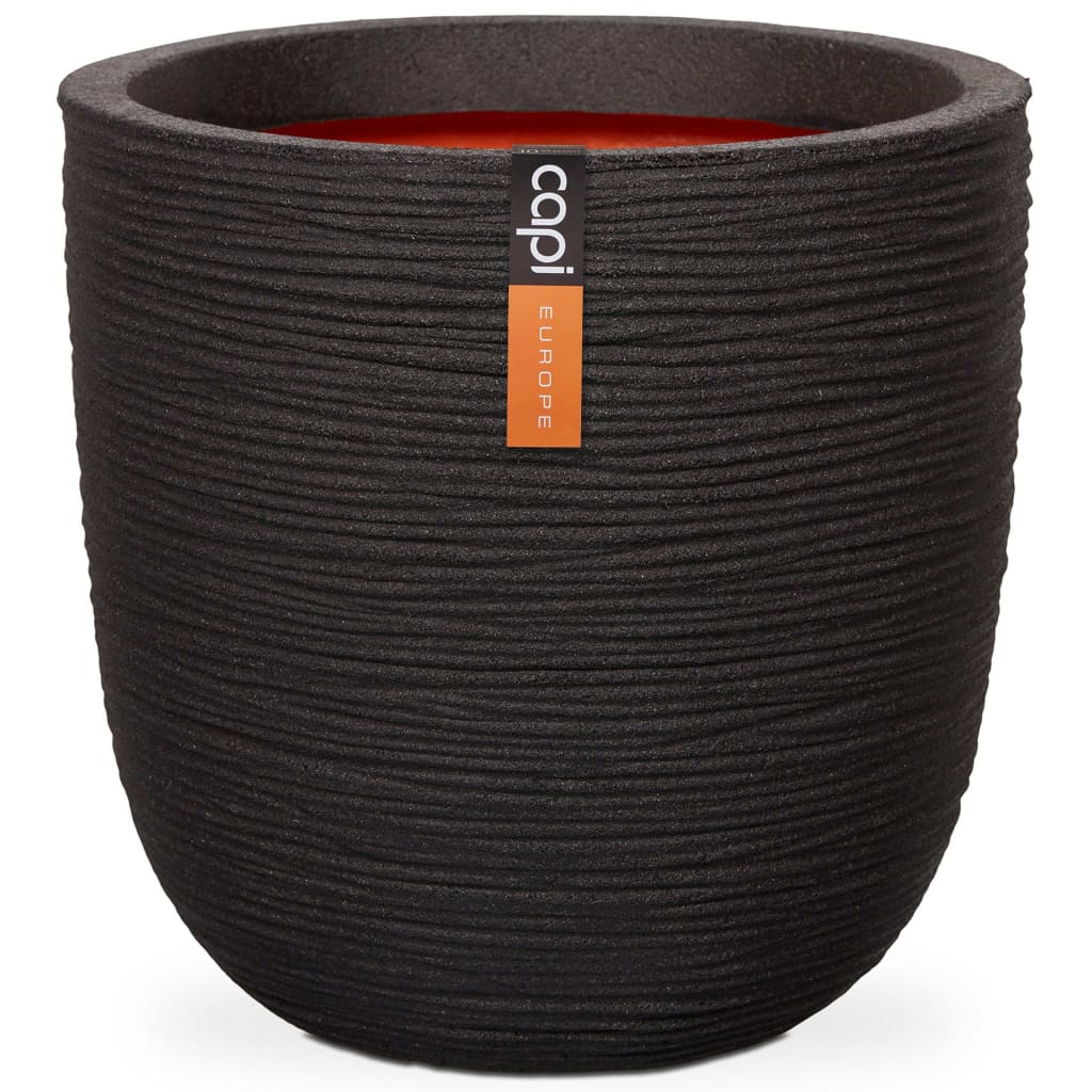 Capi Capi Flowerpot Nature Rib 54x52 CM Black KBLR935
