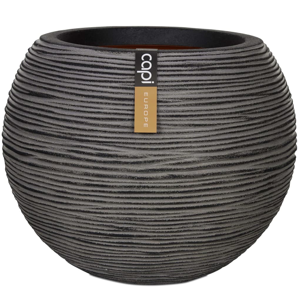 Capi Capi Flowerpot Nature Rib Spherical 40x32 CM Anthracite Kofz270