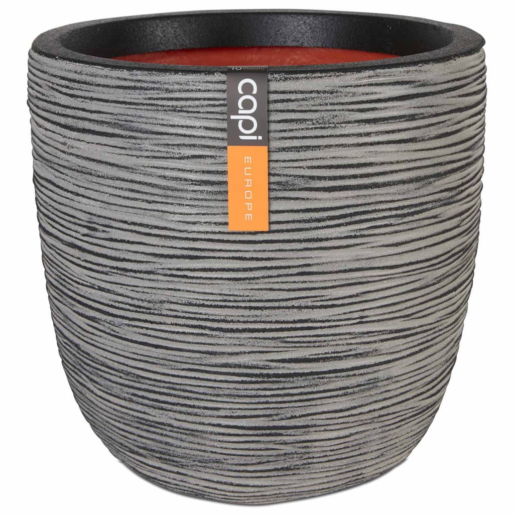 Capi Capi Flowerpot Nature Rib 43x41 CM Anthracite KOFZ933