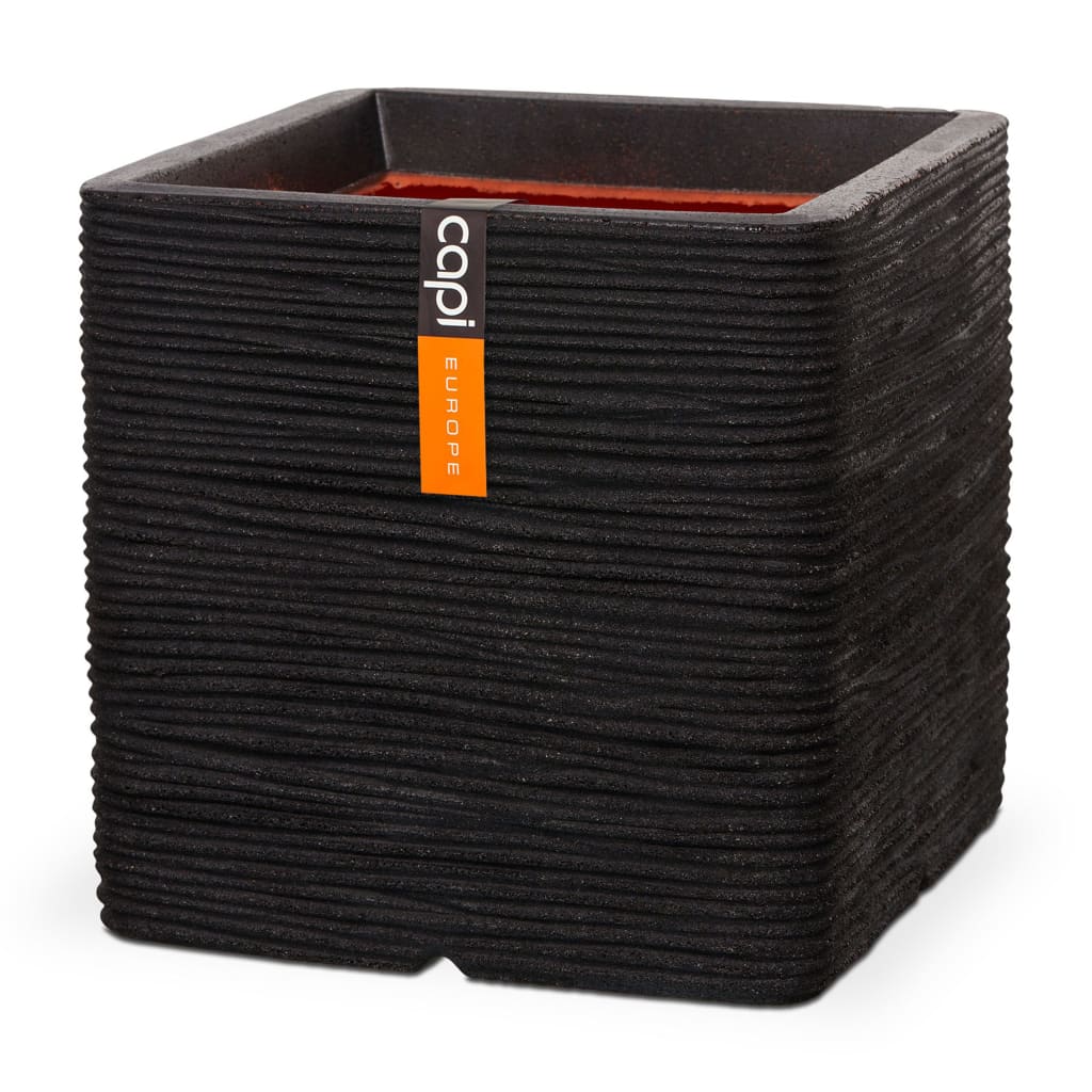 Capi Capi Planter Nature Rib Square 50x50 cm Negro