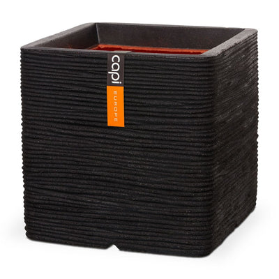 Capi Capi Planter Nature Rib Square 50x50 cm Negro
