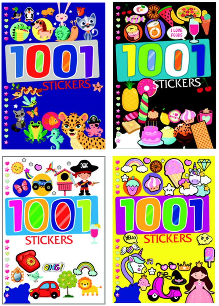 Libro 1001 adesivi. 4 assortiti 41 pagine 3+
