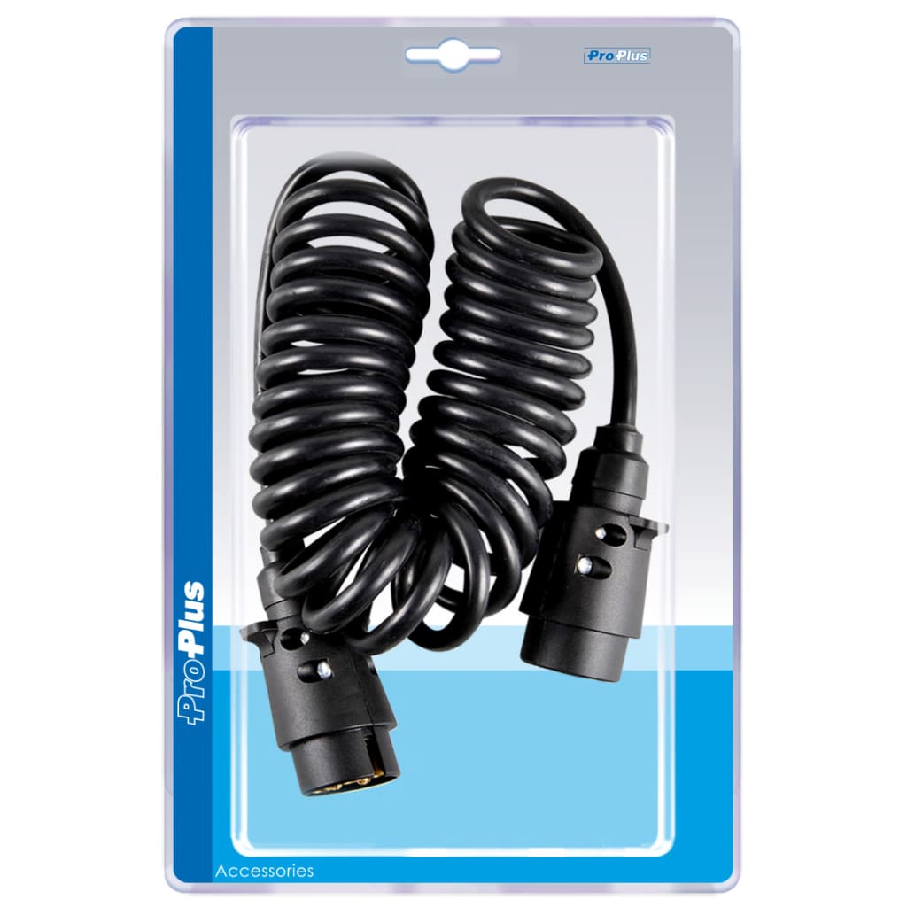 Proplus Cable espiral con enchufe de 2x7 pines 3 m