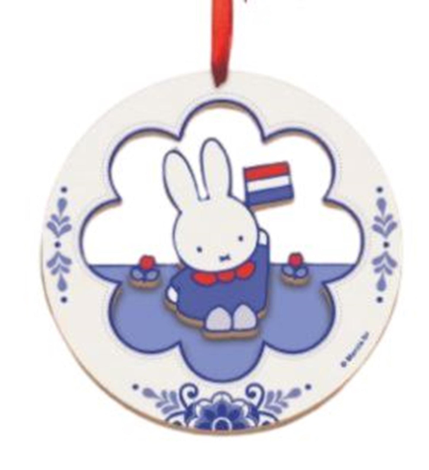 Ciondolo natalizio Miffy souvenir in legno ø7,5 cm