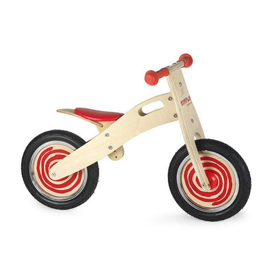 Bicicleta de equilibrio de madera simplemente roja