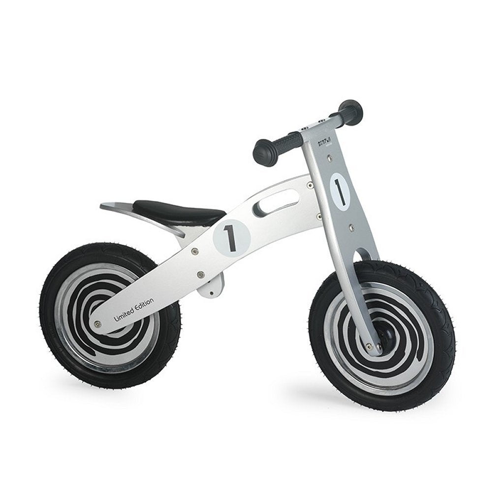 Bike de equilibrio de madera simplemente - plata