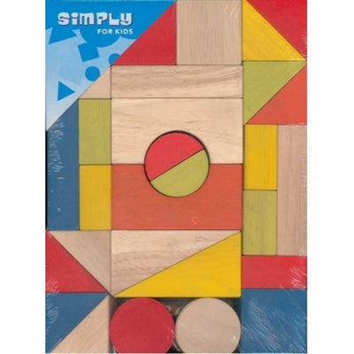 Conjunto de bloques de madera. 29 piezas. 1+