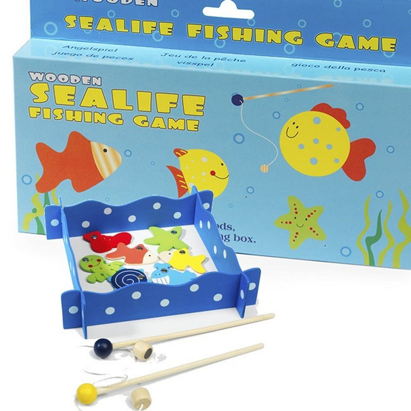 Simplemente para niños, simplemente para la caña de madera, juega con pescado
