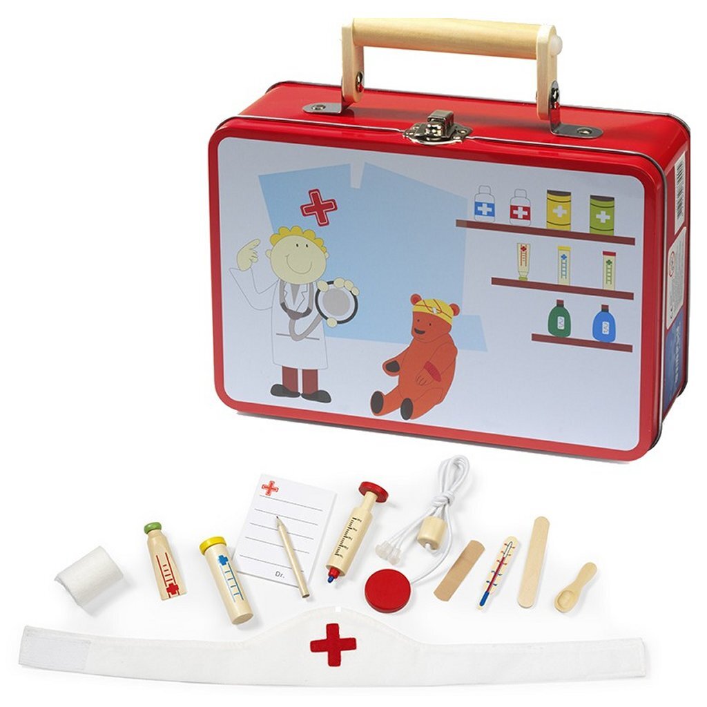 Semplicemente per i bambini Semplicemente per la valigetta del medico in metallo