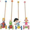 Houten loopstokken 6 assortie. 3+