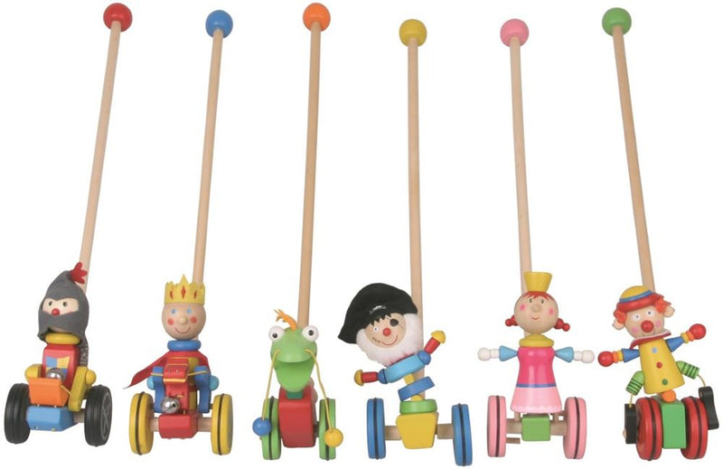 Houten loopstokken 6 assortie. 3+