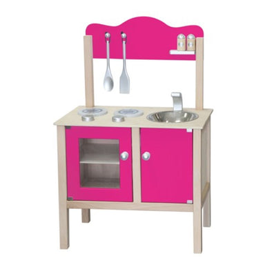 Cucina con forno rosa