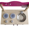 Cocina con horno rosa