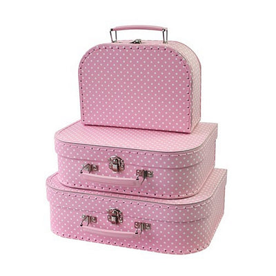 Simplemente para niños, simplemente para el equipaje de 3 piezas, el conjunto de equipaje Polkadot Pink