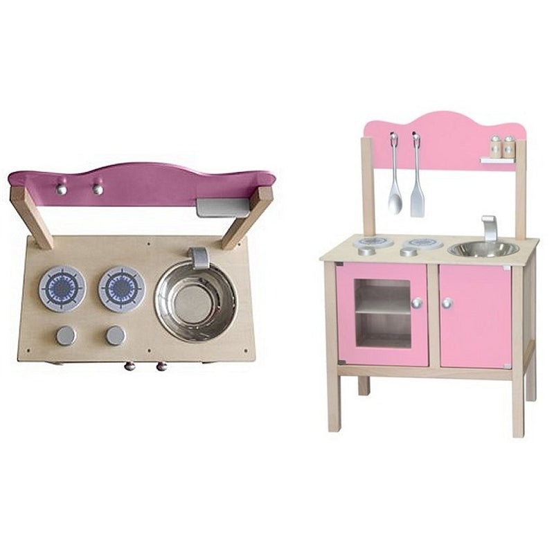 Simplemente para niños, simplemente para la cocina de madera, la cocina para niños rosa