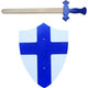 Simplemente para niños simplemente para espada de madera y escudo azul