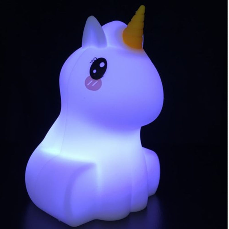 Lámpara de noche de unicornio de silicona. 1+